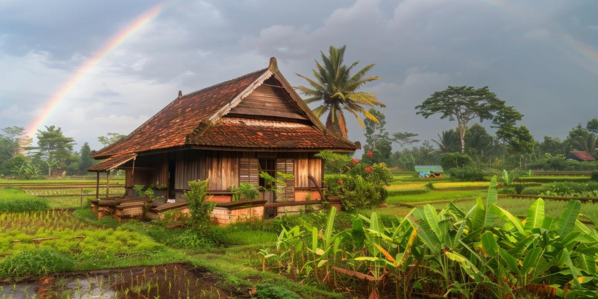 Ilustrasi Rumah Tepi Sawah