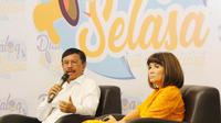 Johnny G Plate dan ekonom senior Aviliani dalam diskusi bertajuk 'Dialog Selasa' dengan tema proyeksi ekonomi 2020 di Kantor Dewan Pimpinan Pusat (DPP) Nasdem. (Istimewa)