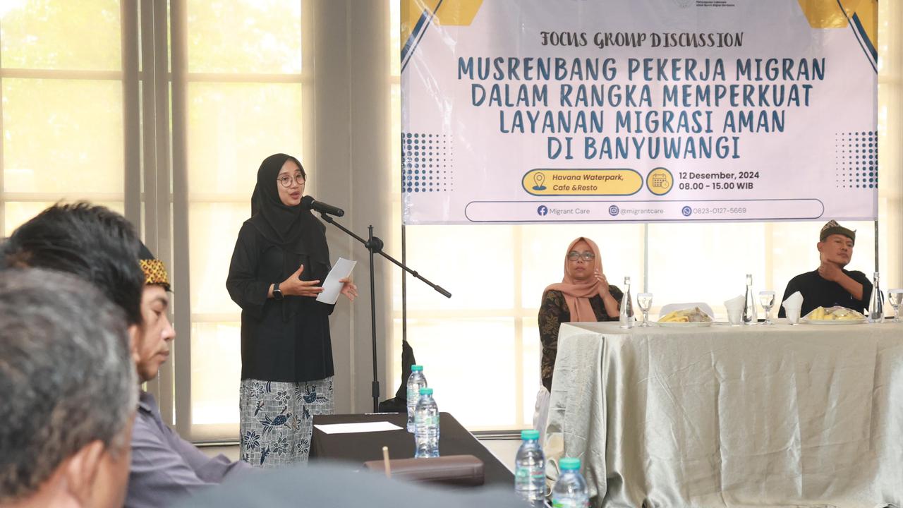 Bupati Banyuwangi Ipuk Fiestiandani berikan arahan terhadap buruh migran Banyuwangi (Istimewa)