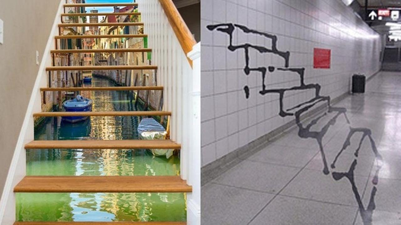 6 Ilusi Optik di Tangga Ini Bikin Pusing Lihatnya, Coba Deh