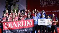 Tim putra PB Djarum menjuarai Superliga Badminton 2019 di Sasana Budaya Bandung, Minggu (24/2/2019). (PBSI)