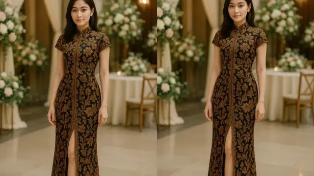 Model Dress Batik Belahan Depan