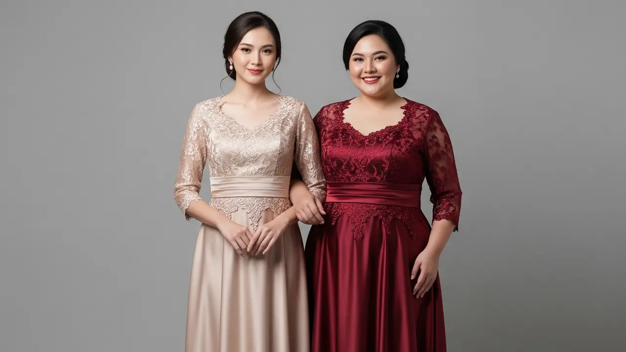 Model Baju Bridesmaid Satin Brokat yang Stylish
