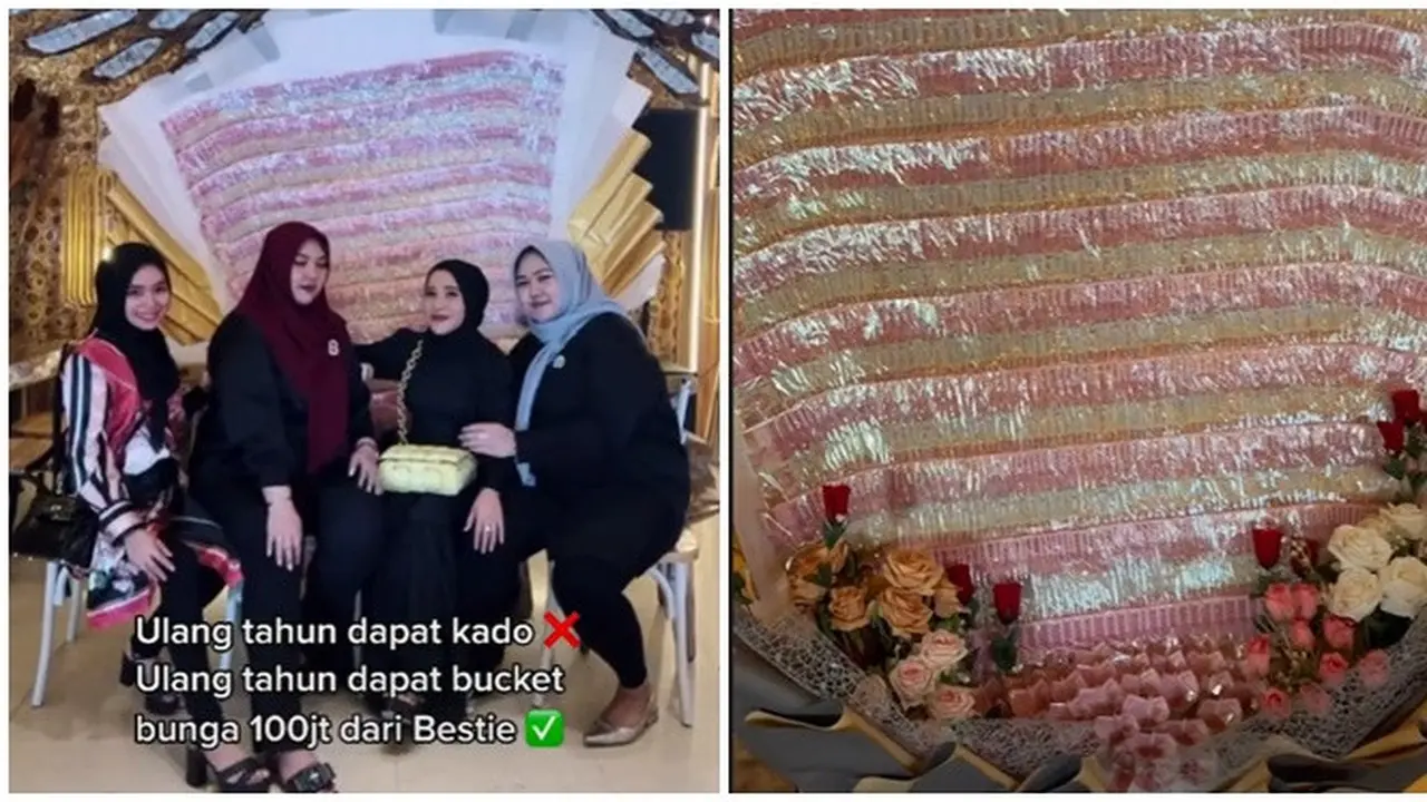 Bukan Kado Biasa, Wanita Ini Dapat Hadiah Ultah Buket Rp 100 Juta dari Sahabat