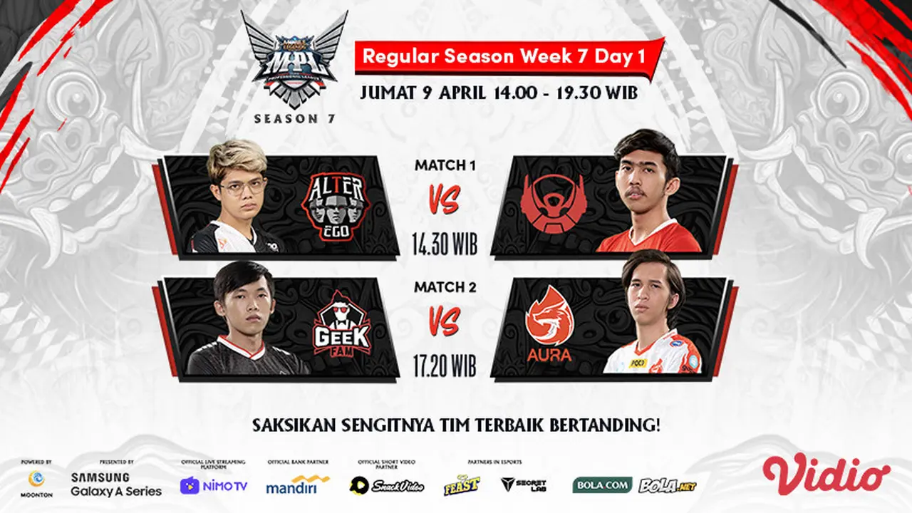 MPL Season 7 Pekan Ini, Jumat 9 April 2021