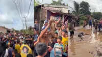 14 Tahun Jalan Rusak, Warga Lampung Selatan Protes dengan Tebar Lele di Aspal Berlubang
