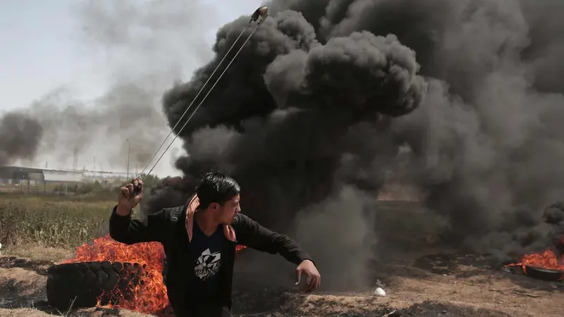 Warga Palestina Kembali Protes di Jalur Gaza