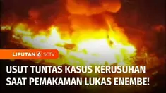 Jenazah Mantan Gubernur Papua, Lukas Enembe dimakamkan pada Jumat petang di Jayapura, Papua. Sebelumnya kerusuhan terjadi saat iring-iringan pengantar jenazah Lukas disusupi provokator.