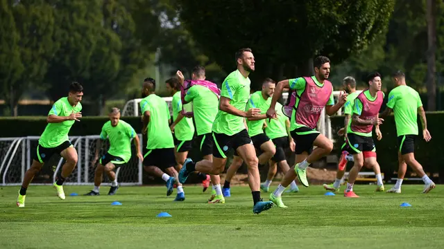 Latihan Inter Milan Menjamu Real Madrid