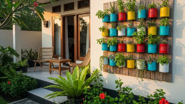 Kebun Dinding dari Kaleng Bekas
