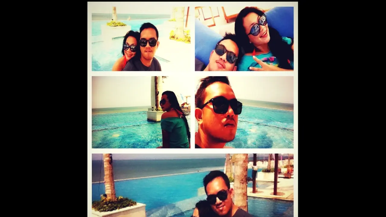 Oscar Desano dan istri di Bali. (Path)