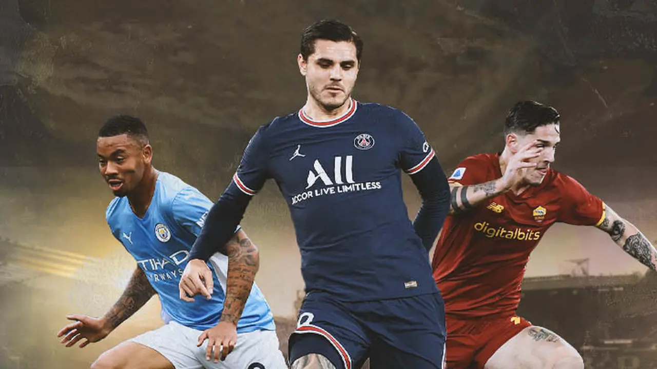 Ilustrasi - Gabriel Jesus, Mauro Icardi, Nicolo Zaniolo