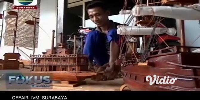 VIDEO: Kisah Pria Difabel Bangkit dari Keterpurukan, Bikin Miniatur Kapal Pinisi dari Bambu