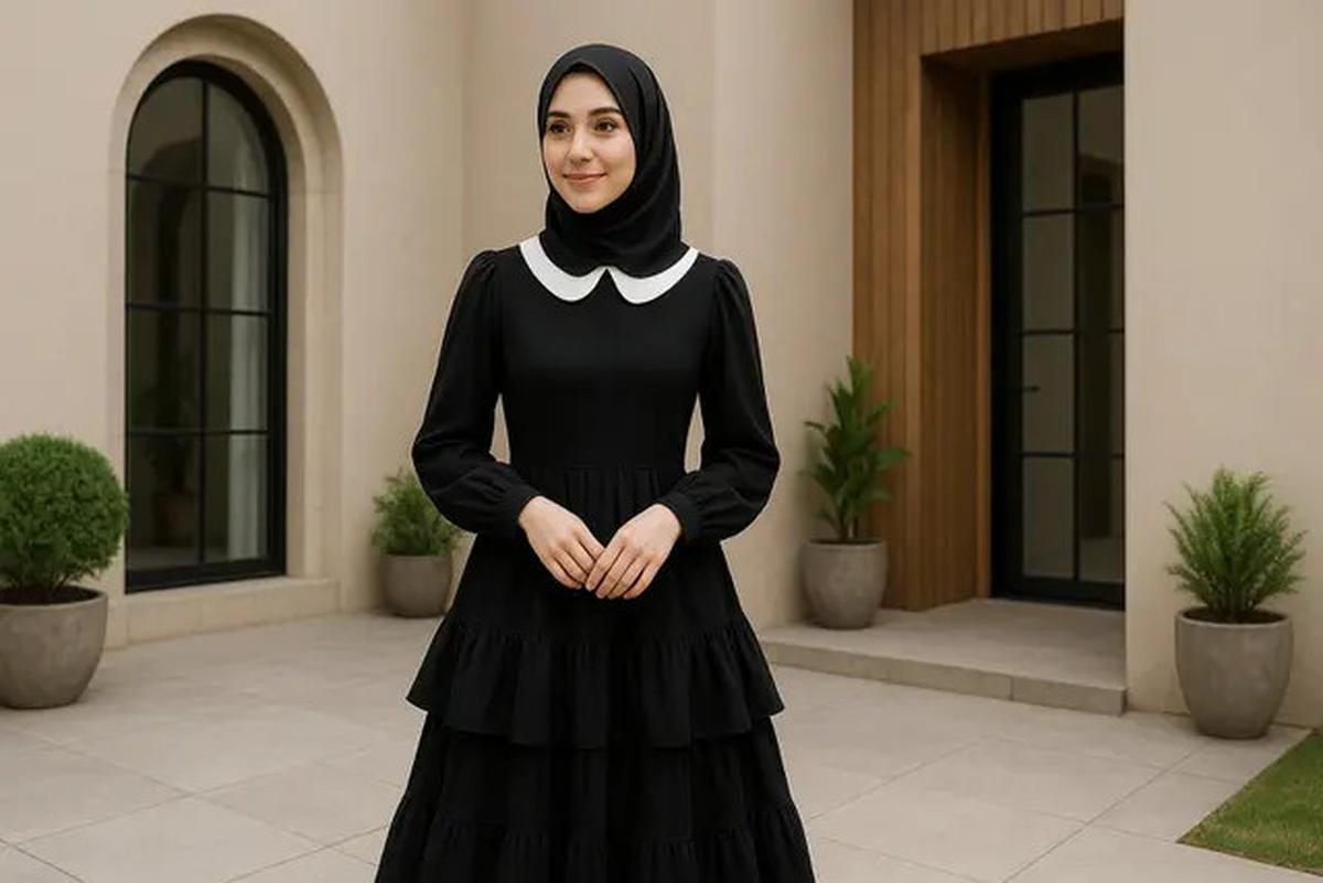 Inspirasi Dress Hitam Berlayer yang Bikin Penampilan Makin Anggun dan Elegan