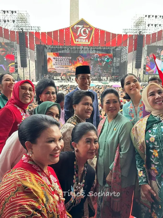 Adu Gaya Kebaya Iriana Jokowi, Annisa Pohan, hingga Titiek Soeharto, Tampilkan Aura Ibu Pejabat di HUT TNI ke-79