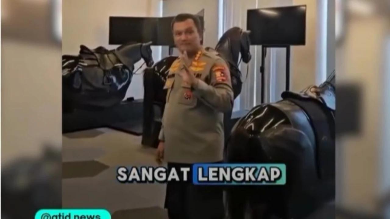 Viral Polisi Pamerkan Simulator Menunggang Kuda, Mabes Polri: Harganya Rp1 Miliar