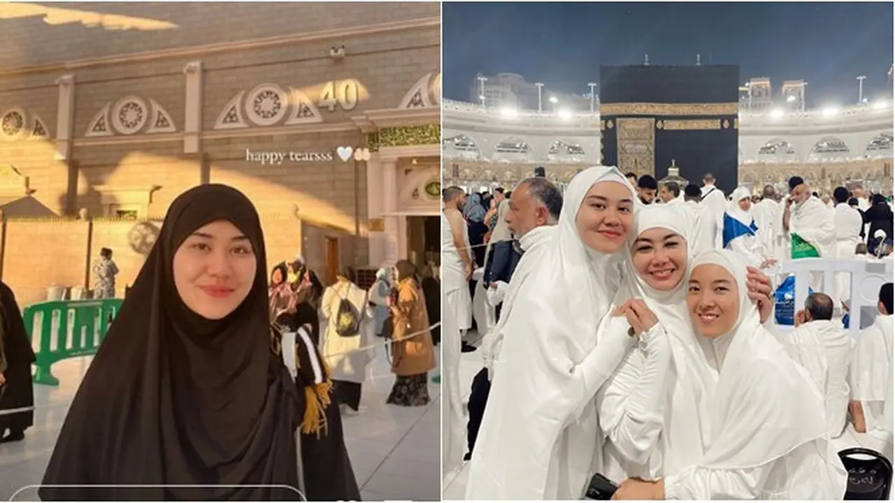 8 Potret Aaliyah Massaid Jalani Umroh dengan Reza Artamevia, Menangis Haru