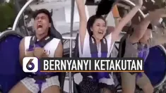 Ada-ada saja yang dilakukan oleh seorang pria ini untuk menutupi rasa takutnya dengan ketinggian.