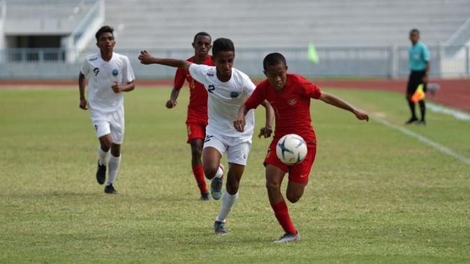 Timnas Indonesia U-15 harus puas bermain imbang 1-1 melawan Timor Leste pada laga ketiga penyisihan Grup A Piala AFF 2019. (dok. PSSI)