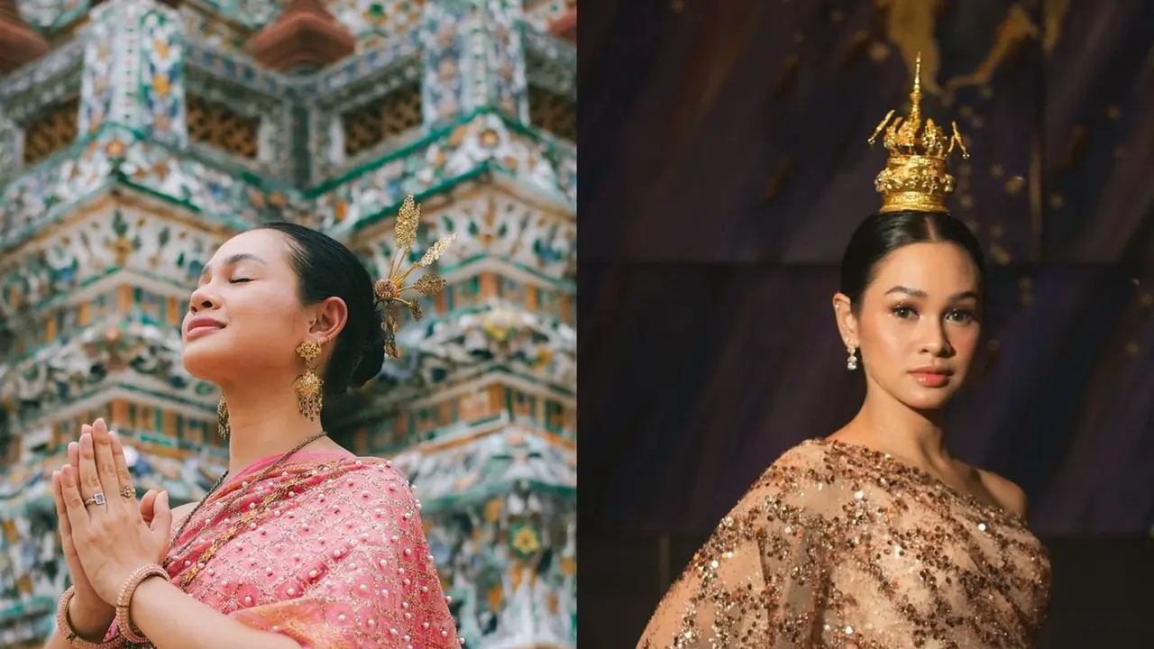 6 Pesona Anggun Andien Aisyah Pakai Busana Tradisional Thailand Chut Thai usai Manggung Perdana di Bangkok