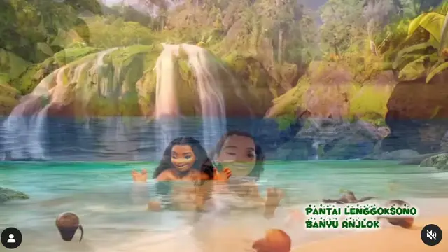 Konten Kreator Ini Ubah Scene Film Moana Jadi Lokal dengan Pesona Pantai Malang Selatan