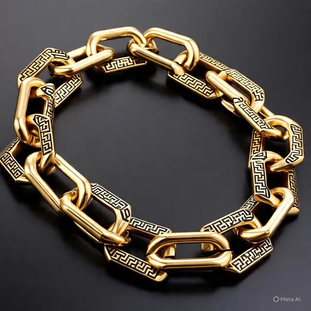 Gelang Emas Rantai Arab Modern Geometris (Created by Meta AI)