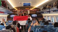Meriahkan HUT ke-79 RI, KCIC Gelar Upacara Bendera di Atas Kereta Cepat Whoosh
