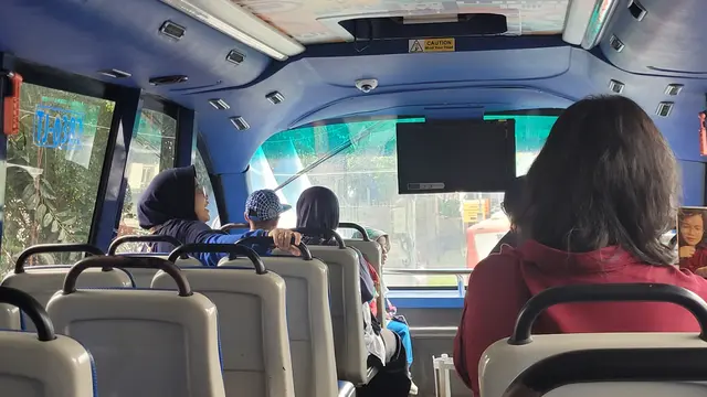 Bus wisata gratis Jakarta Explorer. (Liputan6.com/Drey)