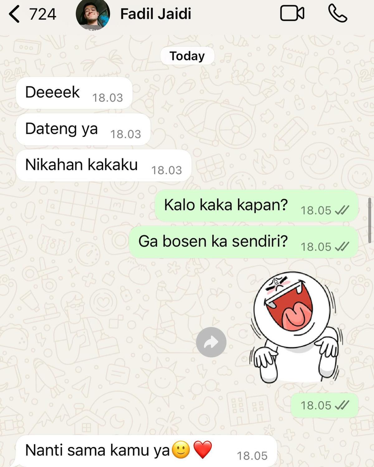 Fuji Perlihatkan Chat dengan Fadil Jaidi, Bahas Tentang Pernikahan hingga Mahar yang Kocak Banget