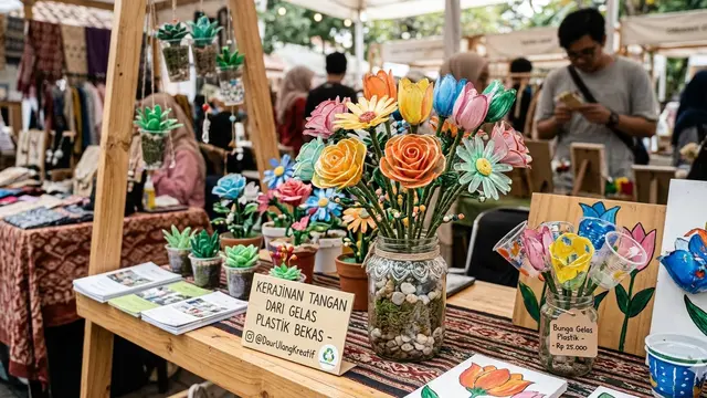 Barang dari Gelas Plastik Bekas Minuman (Foto: Gemini AI)