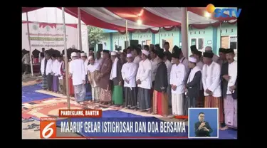 Ma’ruf Amin gelar salat gaib dan doa bersama untuk korban bencana tsunami Selat Sunda di Pesantren Malnu Menes Pandeglang.