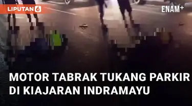 Terjadi kecelakaan di lingkar Kiajaran, Indramayu. Kecelakaan tersebut libatkan sepeda motor yang menabrak tukang parkir