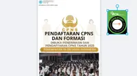 Tangkapan layar klaim link pendaftaran CPNS 2025 dari Facebook.