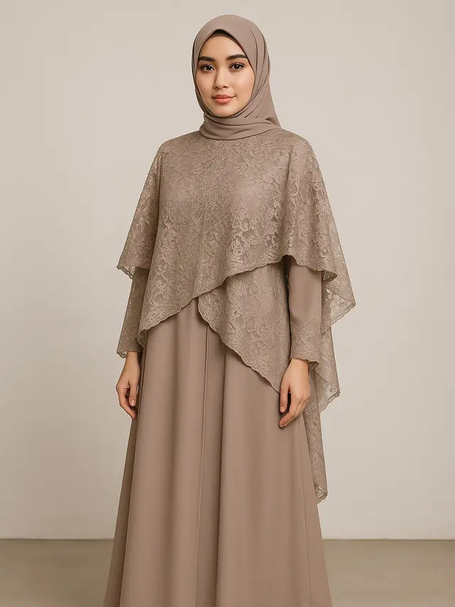 Model Gamis Brokat Full Layer Depan 2025/Ilustrasi AI
