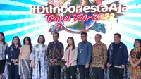 Acara pembukaan #DiIndonesiaAja Travel Fair 2023 (DIATF) yang digagas Kemenkomarves resmi digelar di Grand Atrium Mal Kota Kasablanka mulai hari ini 19 Mei hingga 21 Mei 2023. (Tira/Liputan6.com)