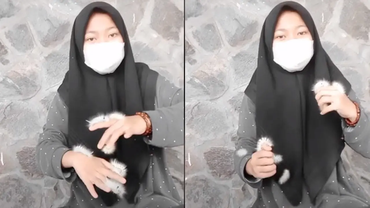Akui Sudah Biasa dengan UIat Bulu, Aksi yang Dilakukan Wanita Ini Bikin Geli