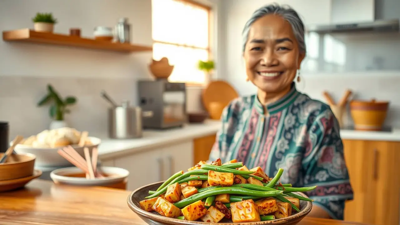 resep tumis kacang panjang tempe