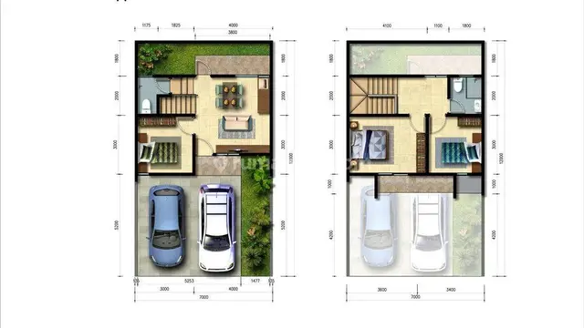 Desain Rumah Minimalis 3 Kamar 2 Lantai dengan Luas 7x10