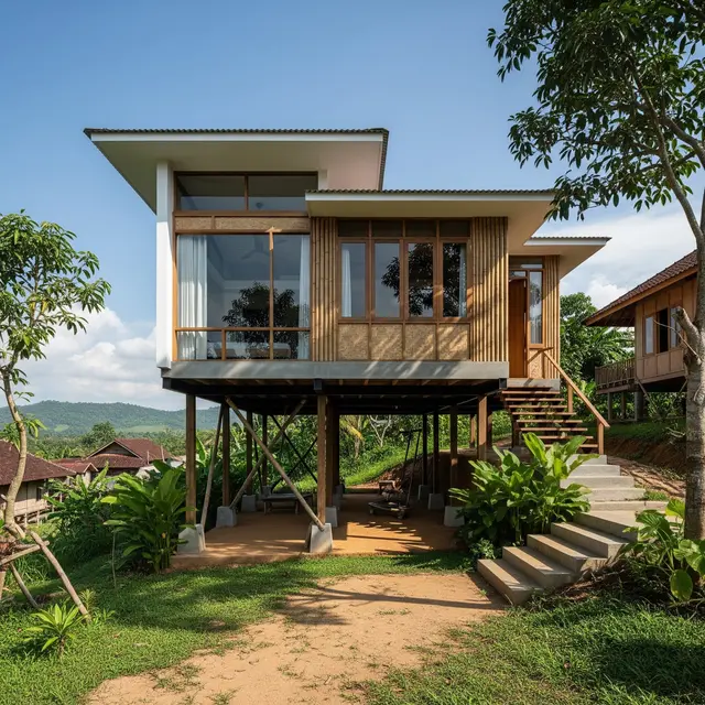 Model Rumah Kampung Tanpa Teras Lebar tapi Tetap Adem