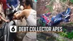 Nasib apes dialami oleh para debt collector ini karena motornya dibuang warga ke sungai.