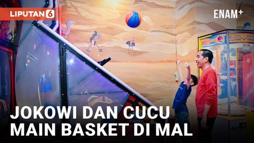 VIDEO: Jokowi Temani Sang Cucu, Jan Ethes Main Basket di Mal