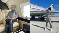 Lisa BLACKPINK tampil santai di jet pribadi menuju Paris, Prancis. (Sumber:  Instagram/lalalalisa_m)