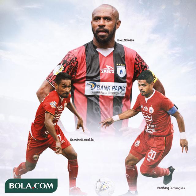 Ilustrasi - Ramdani Lestaluhu, Boaz Solossa, Bambang Pamungkas