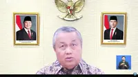 Gubernur Bank Indonesia Perry Warjiyo dalam konferensi pers, Rabu (16/7/2025). (Foto: Liputan6.com/Tira Santia)