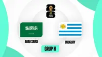 Timnas Arab Saudi vs Timnas Uruguay di Piala Dunia 2026. (Bola.com/Dok.Bola.com).