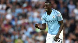 1. Benjamin Mendy (57,5 juta euro) - Bek kiri berusia 26 tahun ini bergabung dengan Manchester city pada 2017. Mendy didatangkan Manchester City dari AS Monaco dengan transfer mencapai 57,5 juta euro. (AFP/Oli Scarff)