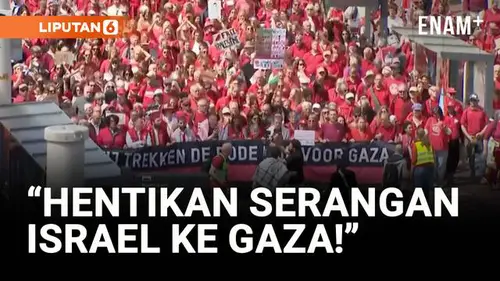 VIDEO: Aksi 100 Ribu Warga Belanda, Tuntut Hentikan Serangan Israel ke Gaza
