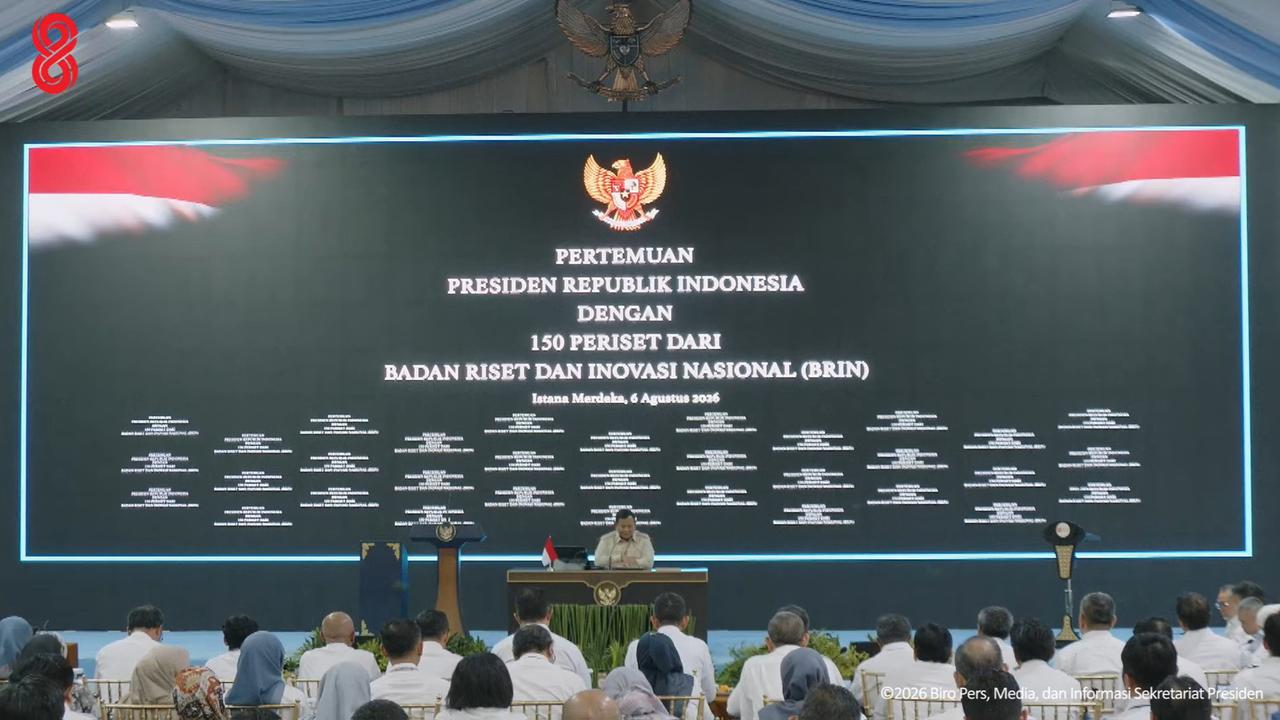 Terima 150 Periset BRIN di Istana, Prabowo Tegaskan Pentingnya Penguasaan Sains dan Teknologi