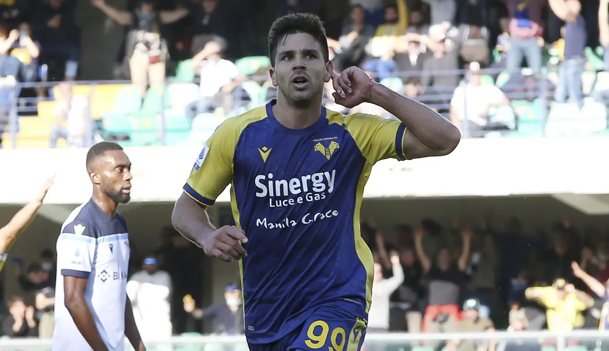 Pekan terkini di Liga-liga Eropa minggu lalu telah menyajikan banyak partai dengan hasil akhir tecipta banyak gol. Tentunya muncul sosok-sosok pemain tajam yang berkontribusi atas terciptanya gol-gol tersebut. Tercatat ada 4 pemain yang berperan di dalamnya. (LaPresse via AP/Paola Garbuio)