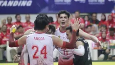 Tim putra Jakarta Bhayangkara Presisi sukses mengalahkan Palembang Bank SumselBabel pada laga penutup hari kedua seri kedua putaran kedua PLN Mobile Proliga 2025 yang berlangsung di GOR Jalak Harupat Bandung, Sabtu (8/2/2025) malam. (Dok. PBVSI)